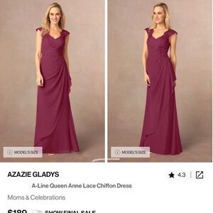 Azazie Cabernet A-Line Sweetheart wedding bridesmaid Mother of the Bride Dress